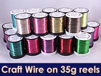 NEW 35gram REELS 0.2mm COLOURED COPPER CRAFT WIRE