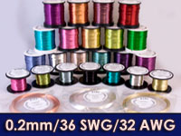 Coloured COPPER Craft Wire - 0.2mm