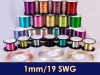 1mm COLOURED SILVER PLATED & COPPER wire on 1kg reels