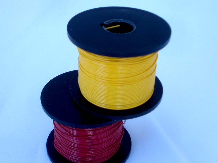 50 Metres 0.25mm 30 AWG YELLOW Milene Insulated Silver Plated Copper